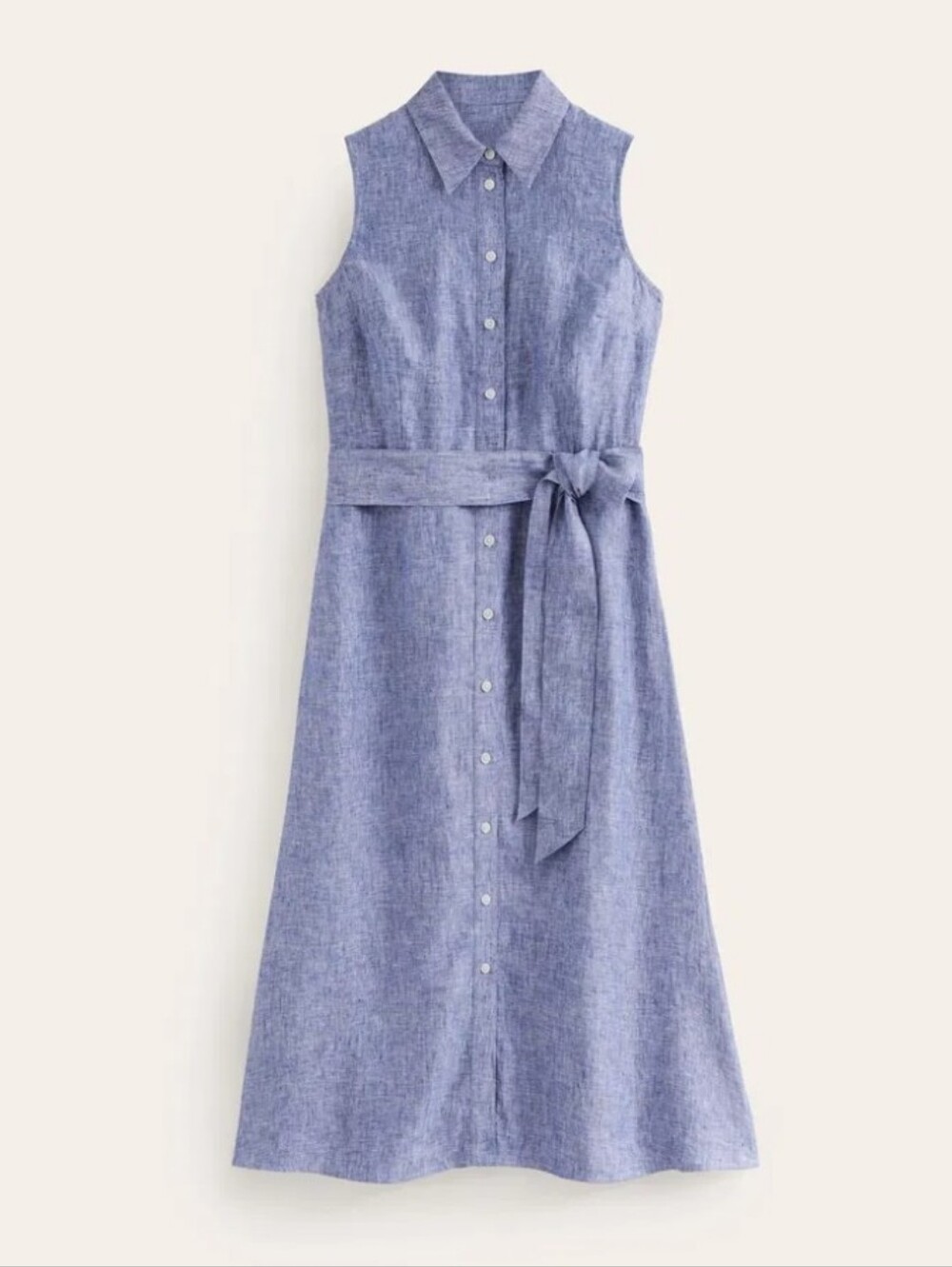 Adrienne Vittadini Sleeveless Chambray Shirt Dress - Light Blue